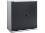 Flügeltürenschrank Schäfer Shop Select MS-i 12409, Stahlblech, B 950 x T 400 x H 1215 mm, 3 OH, Weissaluminium/Anthrazitgrau, bis 150 kg