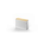 Schäfer Shop Genius Querrollladenschrank TETRIS SOLID, 2 OH, B 1200 x H 818 mm, mit Boden, Ahorn/weissalu