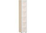 Aktenschrank ALICANTE, 6 Ordnerhöhen, 5 Böden, Glastür links, B 400 x T 400 x H 2160 mm,