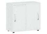 Schiebetürenschrank PALENQUE, 2 Ordnerhöhen, 1 Boden, B 800 x T 400 x H 752 mm, lichtgrau