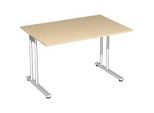 Schreibtisch PALENQUE, C-Fuss, Rechteck, B 1200 x T 800 x H 680-820 mm, Ahorn