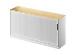 Schäfer Shop Genius Querrollladenschrank TETRIS SOLID, 2 OH, B 1600 mm, inkl. 19 mm Abdeckplatte, Ahorn-Dekor/weissalu/weissalu