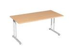 Schreibtisch PALENQUE, C-Fuss, Rechteck, B 1600 x T 800 x H 680-820 mm, Buche