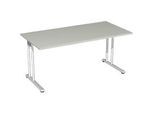 Schreibtisch PALENQUE, C-Fuss, Rechteck, B 1600 x T 800 x H 680-820 mm, lichtgrau