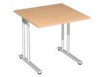 Schreibtisch PALENQUE, C-Fuss, Rechteck, B 800 x T 800 x H 680-820 mm, Buche