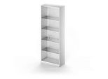 Schäfer Shop Genius Glastürenschrank TETRIS SOLID, Stahlkorpus, 5 OH, B 800 mm, weissaluminium