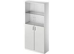 Schäfer Shop Genius Kombischrank TETRIS SOLID, 5 OH, Glas- und Flügeltüren, B 1000 mm, abschliessbar