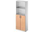 Schäfer Shop Genius Kombischrank TETRIS SOLID, 5 OH, Glas- und Flügeltüren, B 800 mm, abschliessbar
