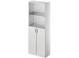 Schäfer Shop Genius Kombischrank TETRIS SOLID, 5 OH, Glas- und Flügeltüren, B 800 mm, abschliessbar