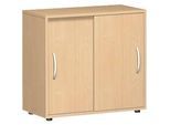 Schiebetürenschrank PALENQUE, 2 Ordnerhöhen, 1 Boden, B 800 x T 400 x H 752 mm, Buche