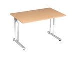 Schreibtisch PALENQUE, C-Fuss, Rechteck, B 1200 x T 800 x H 680-820 mm, Buche