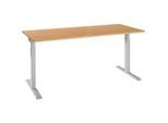 Schäfer Shop Select Schreibtisch ERGO-T 2.0, Rechteck, T-Fuss, B 1800 x T 800 x H 675-895 mm, Buche/weissalu
