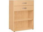 Regal PALENQUE, 3 OH, 2 Schübe oben, 1 Boden, B 800 x T 400 x H 1104 mm, Buche