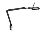 LED Lupenleuchte MAULmakro, 3-Dioptrien-Linse, 8 W, 580 lm, 6500 K, Arm um 360° dreh-& neigbar, höhenverstellbar, Klemmfuss, schwarz