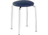 Hocker, stapelbar, 4-Fuss-Gestell, Kunstleder-Bezug, H 440 mm, blau