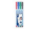 Folienstifte Staedtler Lumocolor® correctable, Linienbreite M, trocken abwischbar, 4 Stück