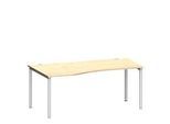 Schäfer Shop Genius Freiformschreibtisch MODENA FLEX, Ansatz links B 1800 mm, Ahorn