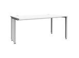 Schäfer Shop Genius Schreibtisch MODENA FLEX, 4-Fuss-Quadratrohr, verkürzte Seitenteile, B 1600 mm, weiss