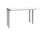 Schäfer Shop Genius Schreibtisch MODENA FLEX, 4-Fuss-Quadratrohr, verkürzte Seitenteile, B 1200 mm, weiss