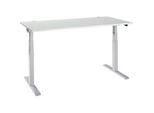 Schäfer Shop Select Schreibtisch ERGO-T 2.0, elektrisch höhenverstellbar, Rechteck, T-Fuss, B 1600 x T 800 x H 640-1300 mm, lichtgrau/weissalu