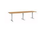 Schäfer Shop Select Konferenztisch ERGO-T 2.0 Big, bis 8 Personen, elektrisch höhenverstellbar, Tonne, T-Fuss, B 2800 mm, Buche/weissalu