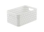 Aufbewahrungskorb Rotho COUNTRY, Volumen 4 l, Format A6+, stapelbar, ohne Deckel, L 237 x B 158 x H 108 mm, PP, weiss