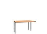 Schäfer Shop Genius Schreibtisch MODENA FLEX, 4-Fuss-Rechteckrohr, beiseitig, B 1200 mm, Buche