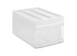 Schubladenbox Rotho SYSTEMIX M, modular, 1 geschlossener Schub, Griffmulde, stapelbar, QR-Code, L 395 x B 255 x H 203 mm, PP, transparent