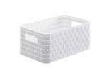Aufbewahrungskorb Rotho COUNTRY, Volumen 6 l, Format A5, stapelbar, ohne Deckel, L 280 x B 185 x H 126 mm, PP, weiss