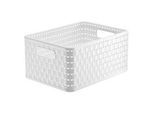 Aufbewahrungskorb Rotho COUNTRY, Volumen 11 l, Format A5+, stapelbar, ohne Deckel, L 328 x B 238 x H 160 mm, PP, weiss