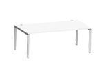 Schäfer Shop Genius Schreibtisch Modena Flex, Rechteck, 4-Fuss Rechteckrohr, B 2000 x T 1000 x H 650-850 mm, weiss/weissaluminium