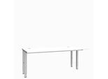 Schäfer Shop Genius Schreibtisch MODENA FLEX, 4-Fuss-Rechteckrohr, beidseitig, B 1800 mm, weiss