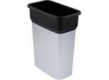 Wertstoffsammler Rotho GEO Medium, für Innenräume, Volumen 55 l, ohne Deckel, mit Griff, L 290 x B 490 x H 610 mm, Kunststoff mit Metallic-Finish