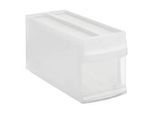 Schubladenbox Rotho SYSTEMIX S, modular, 1 geschlossener Schub, Griffmulde, stapelbar, QR-Code, L 395 x B 170 x H 203 mm, PP, transparent