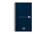 Notizblock Oxford Essentials Task Manager, 115 Blatt, 141x246mm, Optik Paper®, Doppelspiralbindung, marineblau