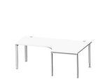 Schäfer Shop Genius Winkelschreibtisch MODENA FLEX 90°,Ansatz rechts, B 2000 mm, Weiss