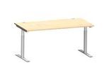 Schäfer Shop Genius Schreibtisch MODENA FLEX, T-Fuss-Rundrohr, B 1600 x T 800 mm, ahorn/weissalu