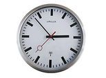 UNILUX Wanduhr Station, funkgesteuerte Bahnhofsuhr, Quarz, Ø 35 cm, metallgrau