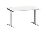 Schäfer Shop Genius Schreibtisch MODENA FLEX, T-Fuss-Rundrohr, B 1200 x T 800 mm, lichtgrau