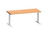 Schäfer Shop Genius Schreibtisch MODENA FLEX, T-Fuss-Rundrohr, B 1800 x T 800 mm, Buche, weissalu