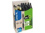 Gelschreiber PILOT G2-7, schwarz, Strichbreite 0,4 mm, dokumentenecht, nachfüllbar, 70 % Recycling-Kunststoff, 12 Stück + 12 Minen schwarz