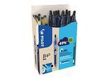 Gelschreiber PILOT Bottle 2 Pen BeGreen, schwarz, Strichbreite 0,4 mm, dokumentenecht, nachfüllbar, 89 % Recyclingmaterial, 10 Stück + 10 Minen schwarz