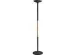 LED Stehleuchte UNILUX PRYSKA, Leistung 40 W, 4000 lm, 3000 K, 3 Leuchtstärken, dimmbar, Ø 340 x H 1800 mm, Stahl & FSC®-zertifiziertes Holz, schwarz-buche