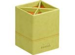 Rhodia Stifteköcher, Kunstleder, 4 Fächer, 80 × 80 × 110 mm, anis