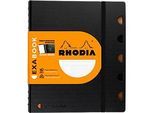 Rhodia ExaBook Notizblock, 80 Blatt, DIN A5+, 90 g/m², Doppelspiralbindung, Trennblätter, Lineal, Innentasche, kariert, mit Rahmen