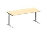 Schäfer Shop Genius Schreibtisch MODENA FLEX, C-Fuss-Rechteckrohr, B 1800 x T 800 mm, Ahorn/weissalu