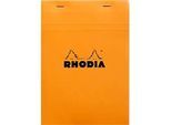 Rhodia Notizblock No.16, DIN A5, 80 Blätter, geheftet, Kartonrücken, 80 g/m², kariert, orange