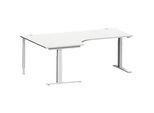 Schäfer Shop Genius Winkelschreibtisch MODENA FLEX 90°, C-Fuss-Rechteckrohr, B 2000 mm, Ansatz links,