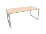 Schäfer Shop Genius Schreibtisch Modena Flex, höheneinstellbar, Rechteckform, Bügelfuss, Breite 1800 mm, Ahorn-Dekor
