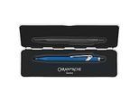 Caran d'Ache Kugelschreiber 849 COLORMAT-X, mit Slimpack, Metallclip, Druckmechanik, blau